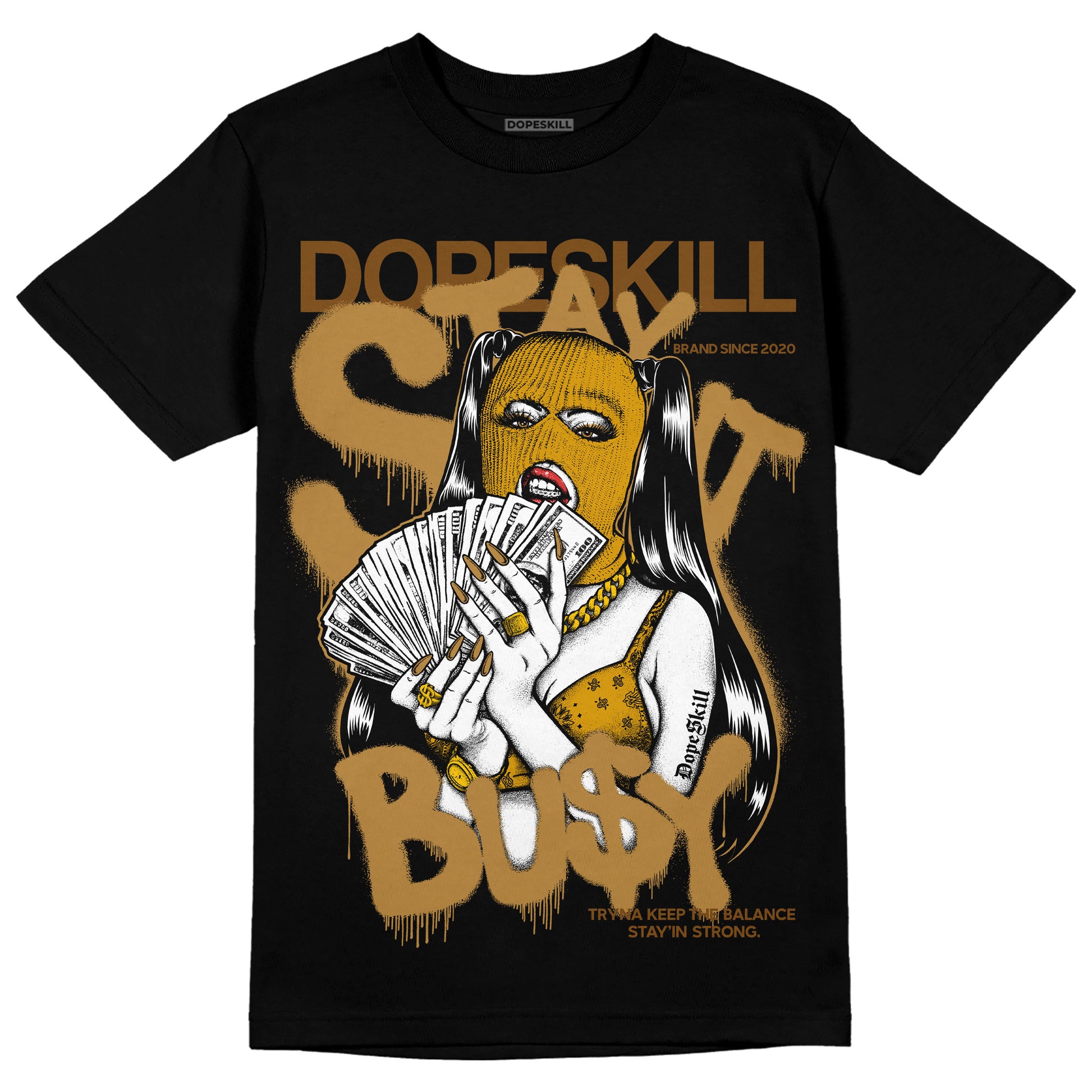 Jordan 13 Wheat 2023 DopeSkill T-Shirt Stay It Busy Graphic Streetwear - Black