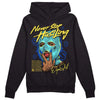 Jordan 5 Aqua DopeSkill Hoodie Sweatshirt Never Stop Hustling Graphic Streetwear - Black