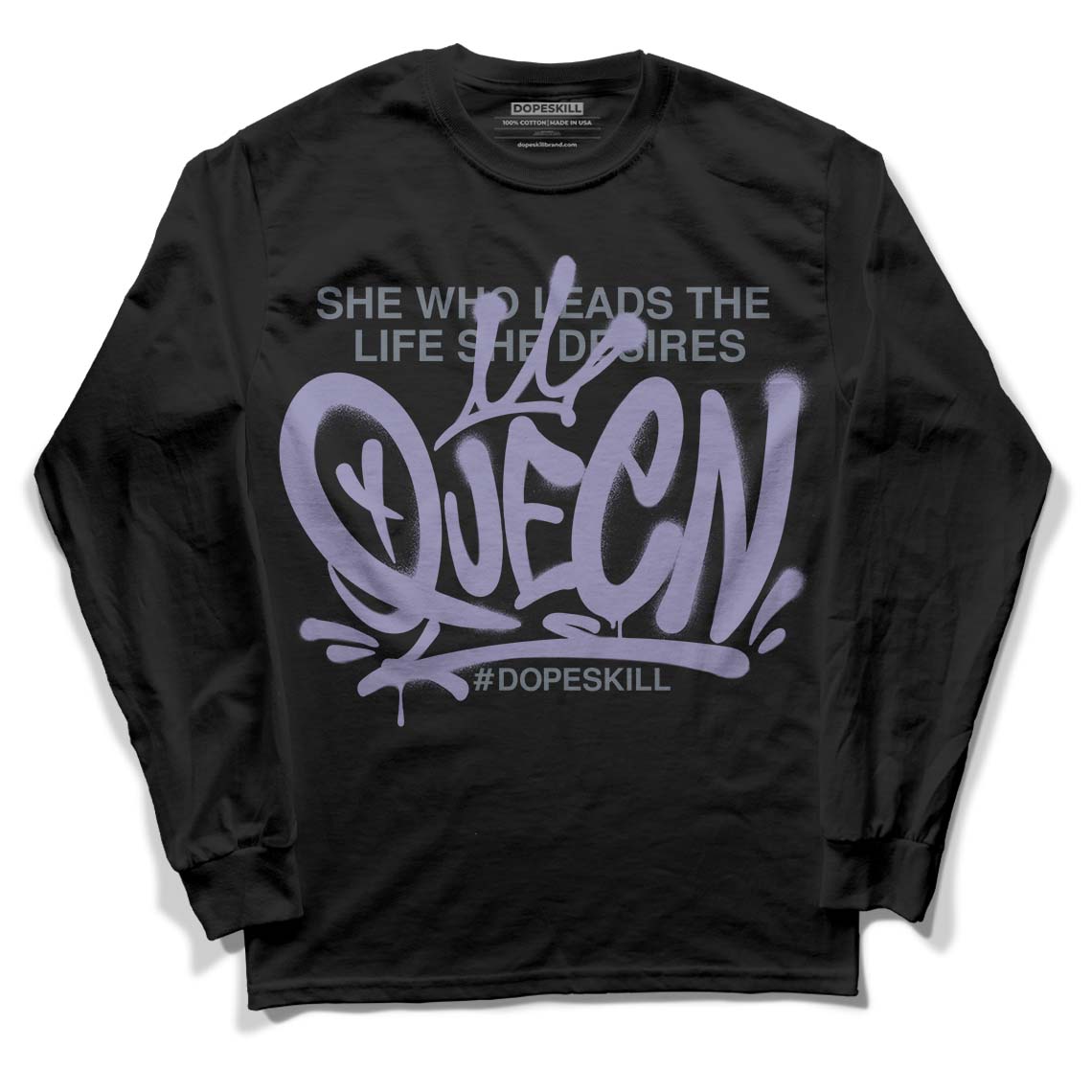 Jordan 5 Retro Low Indigo Haze DopeSkill Long Sleeve T-Shirt Queen Graphic Streetwear - Black