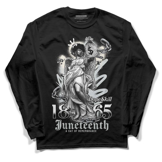 Jordan 1 Retro Low OG Black Cement DopeSkill Long Sleeve T-Shirt Juneteenth Graphic Streetwear - Black