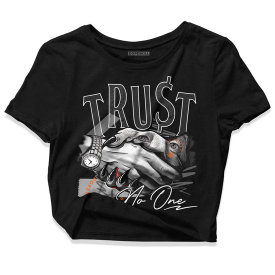 Jordan 3 Retro 'Fear Pack' DopeSkill Women's Crop Top Trust No One Graphic Streetwear - Black