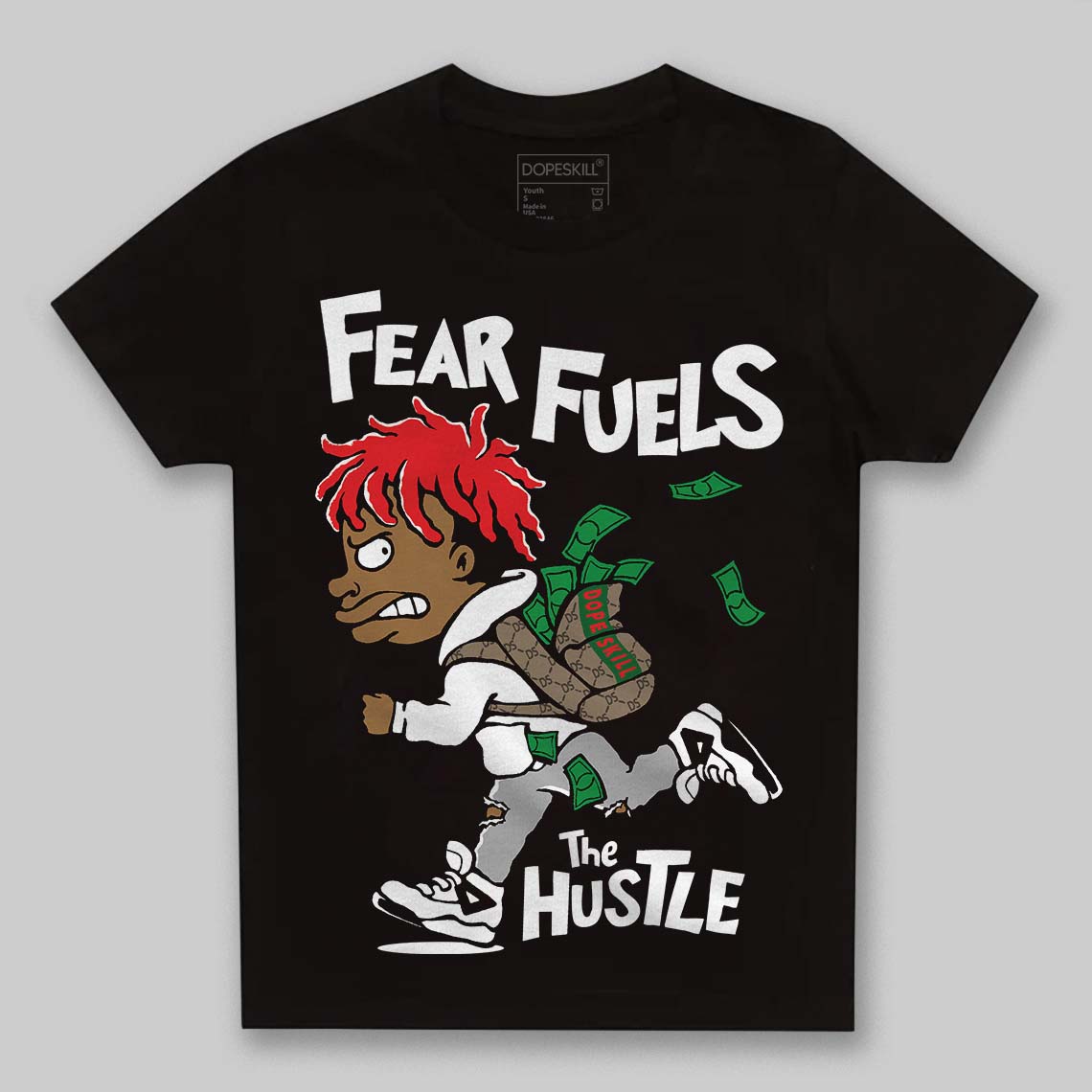 Black and White Sneakers DopeSkill Toddler Kids T-shirt Fear Fuels The Hustle Graphic Streetwear - black