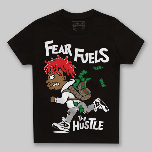 Black and White Sneakers DopeSkill Toddler Kids T-shirt Fear Fuels The Hustle Graphic Streetwear - black