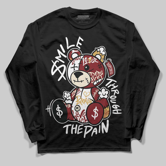 Dunk Low SE Sisterhood Sail Team Red W DopeSkill Long Sleeve T-Shirt Smile Through The Pain Graphic Streetwear - Black