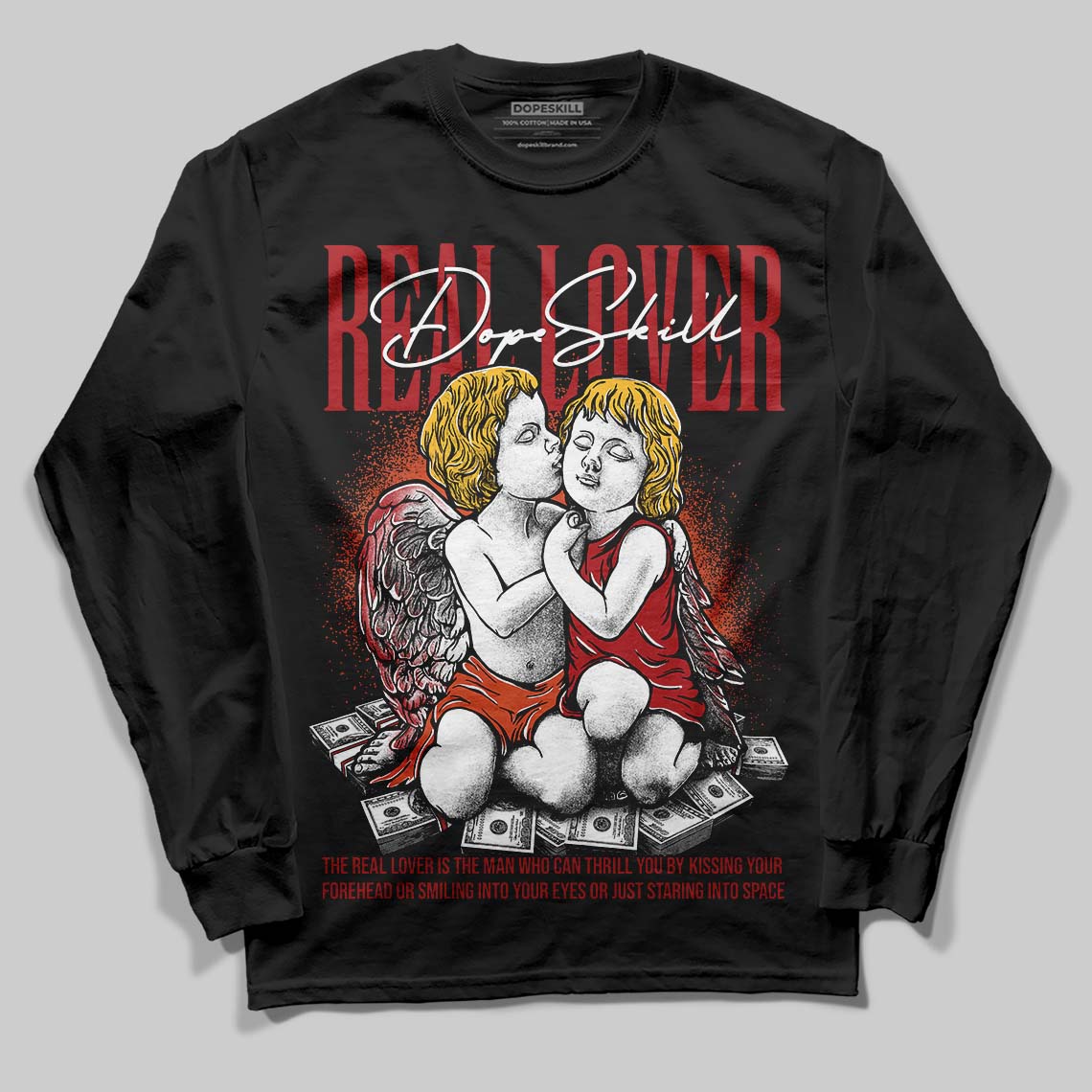 Nigel Sylvester x Air Jordan 4 ‘Brick by Brick’ DopeSkill Long Sleeve T-Shirt Real Lover Graphic Streetwear - Black