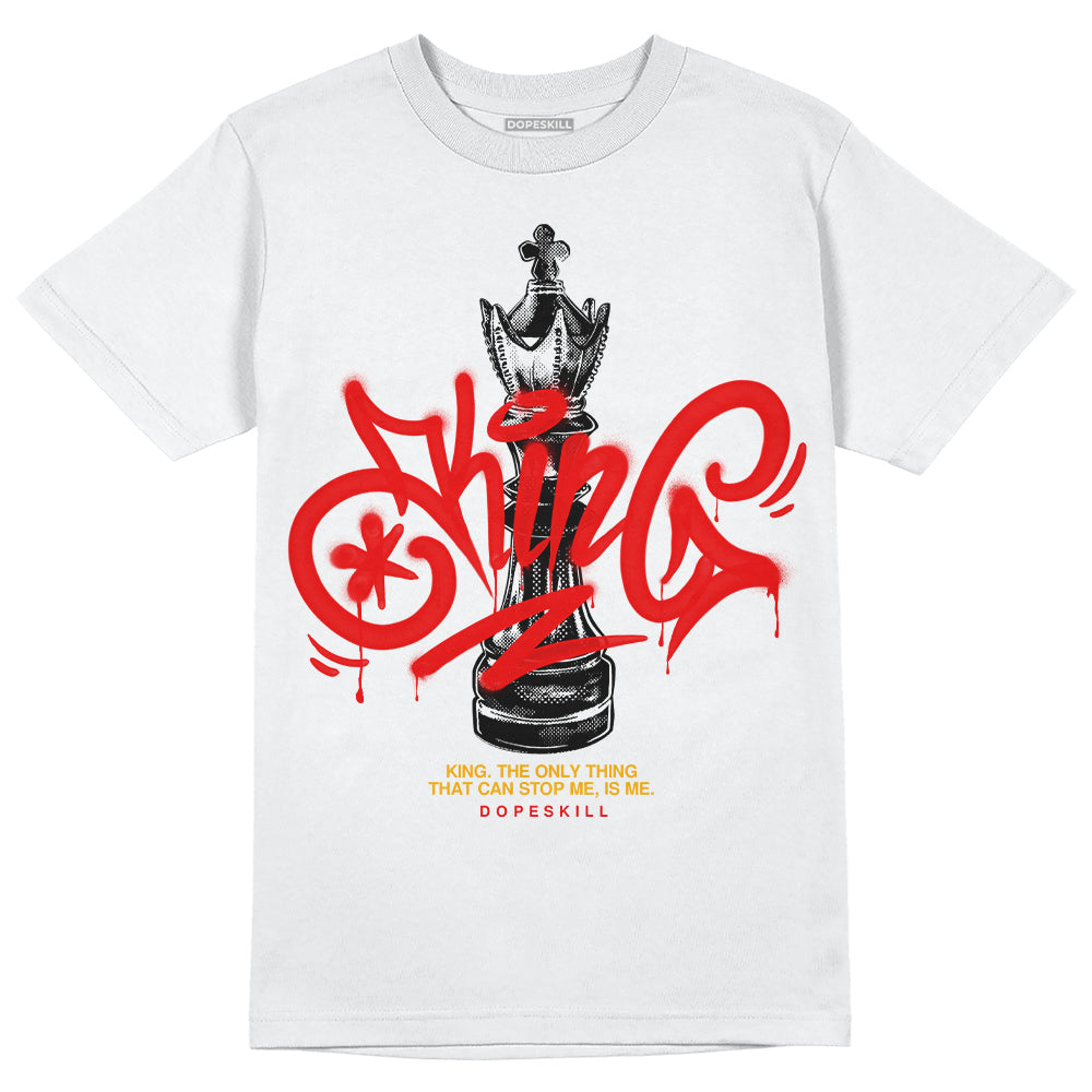 Red Sneakers DopeSkill T-Shirt King Chess Graphic Streetwear - White