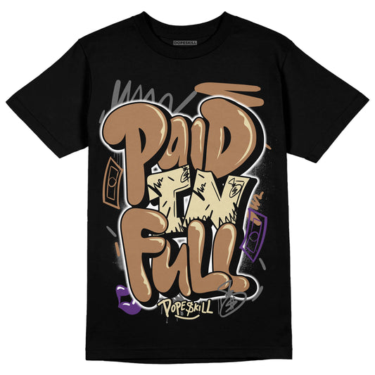 Jordan 6 WMNS Gore-Tex Brown Kelp DopeSkill T-Shirt New Paid In Full Graphic Streetwear - Black