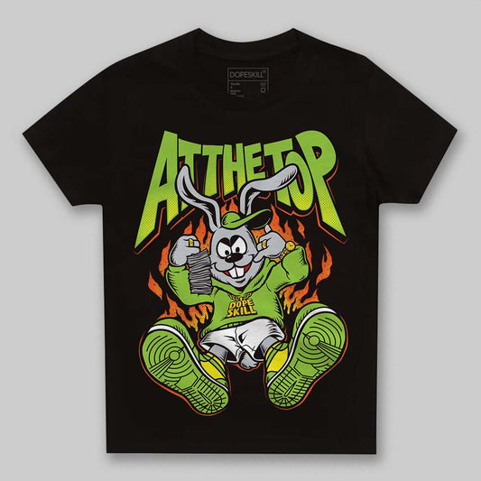 Neon Green Sneakers DopeSkill Toddler Kids T-shirt At The Top Graphic Streetwear - Black
