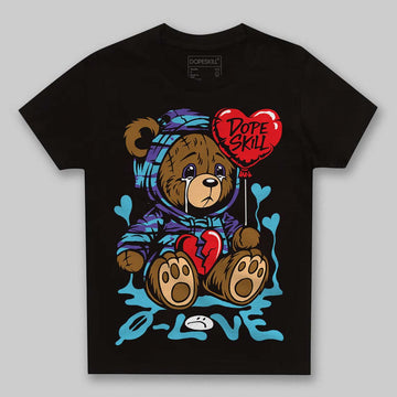 Jordan 8 Retro 'Aqua' 2025 DopeSkill Toddler Kids T-shirt Broken Bear Graphic Streetwear - Black