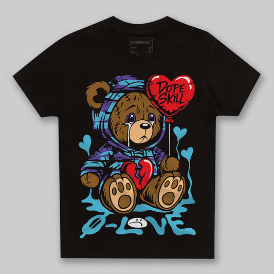 Jordan 8 Retro 'Aqua' 2025 DopeSkill Toddler Kids T-shirt Broken Bear Graphic Streetwear - Black