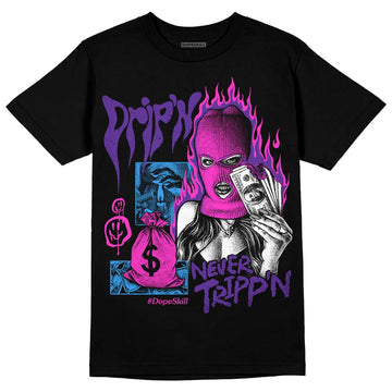 PURPLE Sneakers DopeSkill T-Shirt Drip'n Never Tripp'n Graphic Streetwear - Black