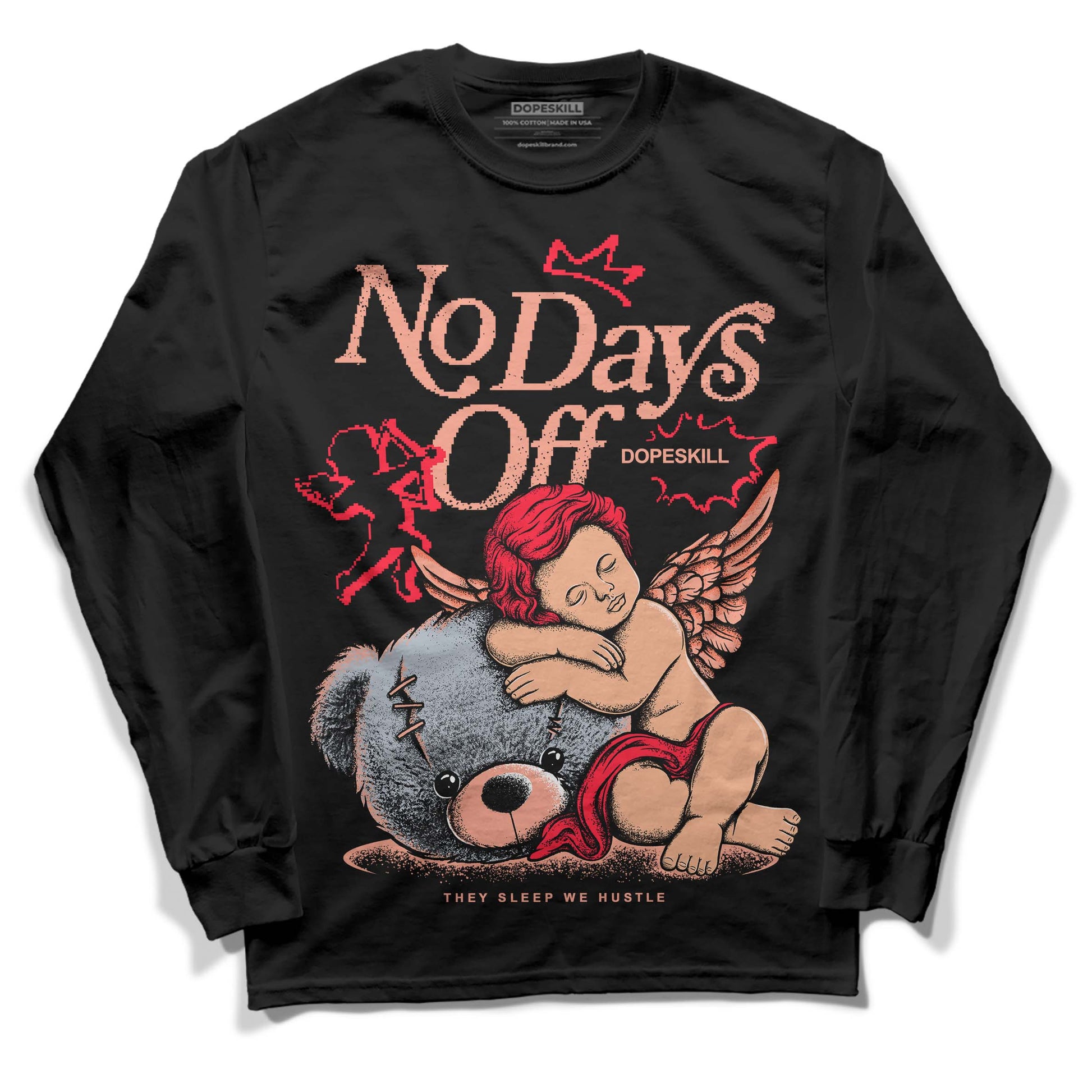 DJ Khaled x Jordan 5 Retro ‘Crimson Bliss’ DopeSkill Long Sleeve T-Shirt New No Days Off Graphic Streetwear - Black