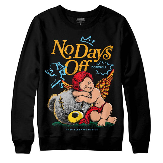 Jordan 1 Mid GS 'Six Championships' DopeSkill Sweatshirt New No Days Off Graphic Streetwear - Black