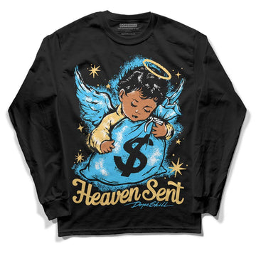 Jordan 13 Retro University Blue DopeSkill Long Sleeve T-Shirt Heaven Sent Graphic Streetwear - Black