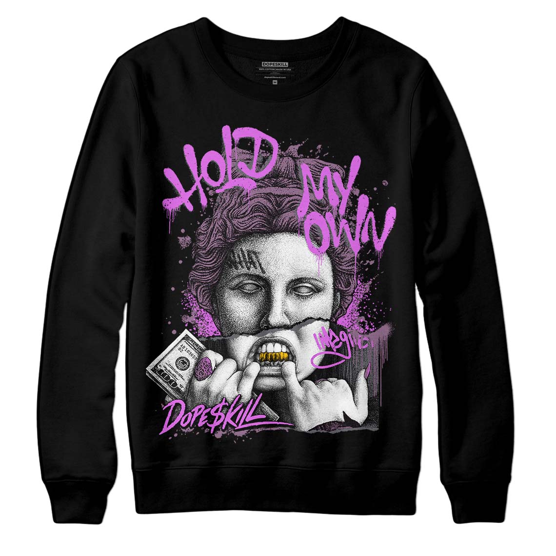 Jordan 2 “Mauve/Off-Noir” DopeSkill Sweatshirt Hold My Own Graphic Streetwear - Black 