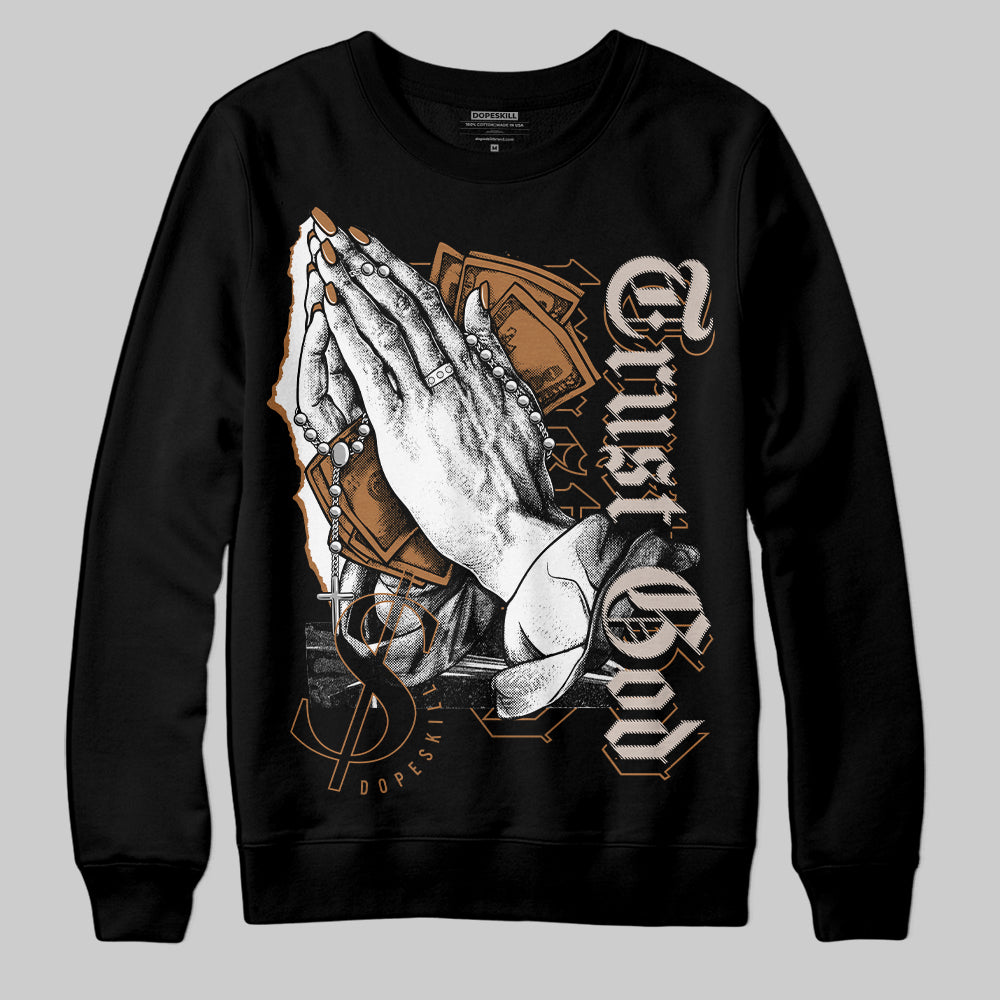 Jordan 3 Retro Palomino DopeSkill Sweatshirt Trust God Graphic Streetwear - Black