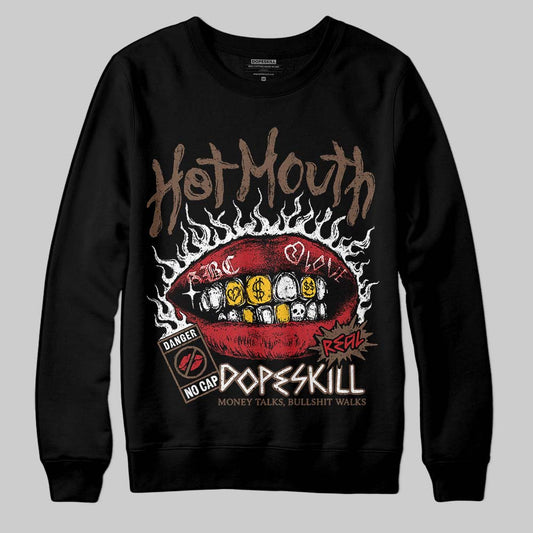 Jordan 9 'Olive' DopeSkill Sweatshirt Hot Mouth Graphic Streetwear - Black