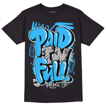 Jordan 2 Low "University Blue" DopeSkill T-Shirt New Paid In Full Graphic Streetwear - Black