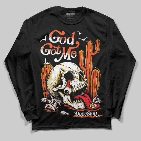 MSCHF Super Normal 2 Orange Milk DopeSkill Long Sleeve T-Shirt God Got Me Graphic Streetwear - Black