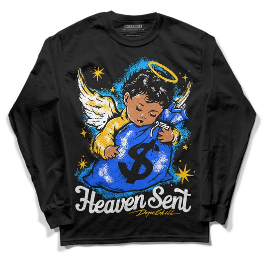 Royal Blue Sneakers DopeSkill Long Sleeve T-Shirt Heaven Sent Graphic Streetwear - Black