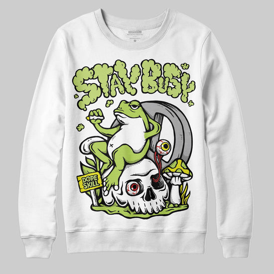 Jordan 13 Retro Bright Cactus DopeSkill Sweatshirt SStay Busy Graphic Streetwear - White 