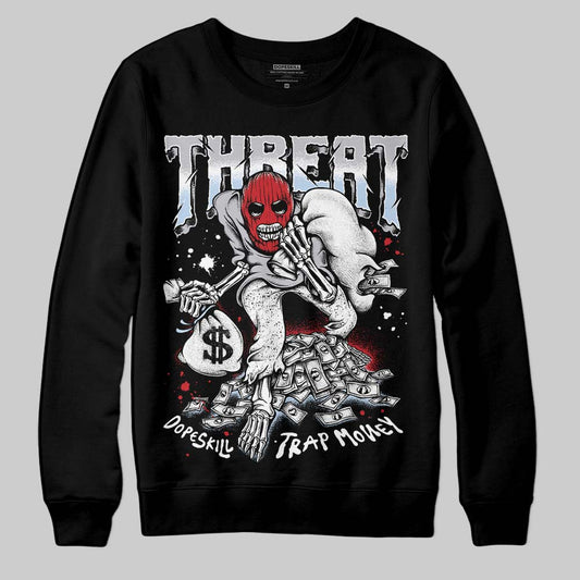 Jordan 5 Retro OG Black Metallic Reimagined DopeSkill Sweatshirt Threat Graphic Streetwear - Black