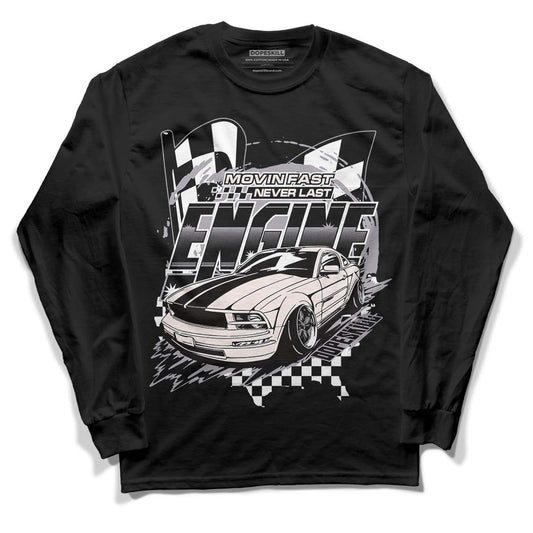 Jordan 2 Cement Grey DopeSkill Long Sleeve T-Shirt ENGINE Tshirt Graphic Streetwear - Black