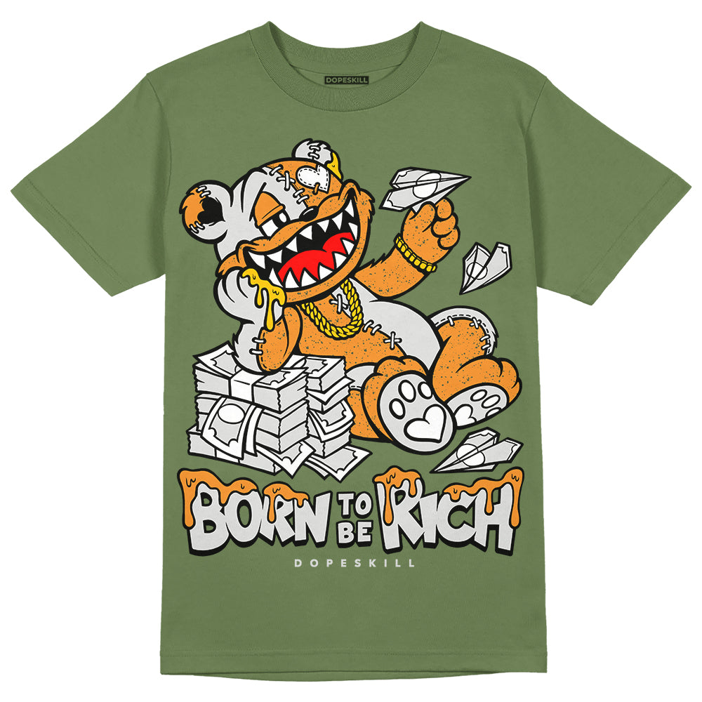 Jordan 5 "Olive" DopeSkill Olive T-shirt Born To Be Rich Graphic Streetwear