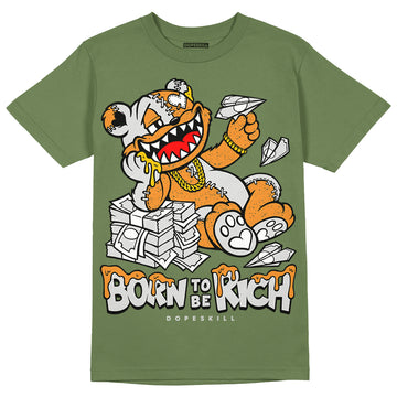 Jordan 5 "Olive" DopeSkill Olive T-shirt Born To Be Rich Graphic Streetwear