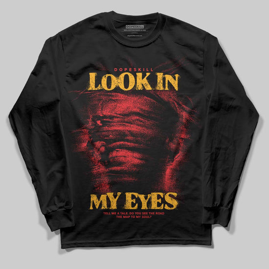 Red Sneakers DopeSkill Long Sleeve T-Shirt Look In My Eyes Graphic Streetwear - Black
