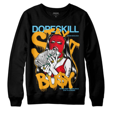 Jordan 1 Mid GS 'Six Championships' DopeSkill Sweatshirt Stay It Busy Graphic Streetwear - Black