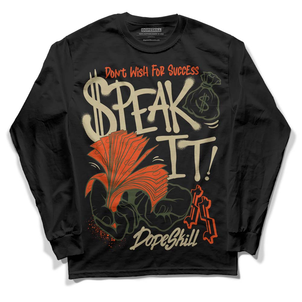 Olive Sneakers DopeSkill Long Sleeve T-Shirt Speak It Graphic Streetwear - Black