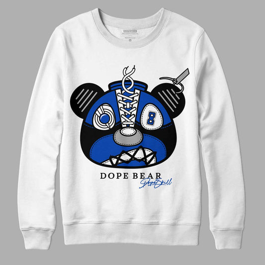 Jordan 5 Racer Blue DopeSkill Sweatshirt Sneaker Bear Head Graphic - Streetwear - White 