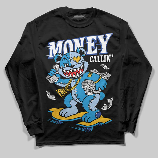 Royal Blue Sneakers DopeSkill Long Sleeve T-Shirt Money Callin' Graphic Streetwear - black