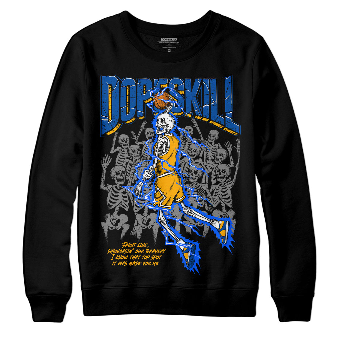 Dunk Blue Jay and University Gold DopeSkill Sweatshirt Thunder Dunk Graphic Streetwear - Black