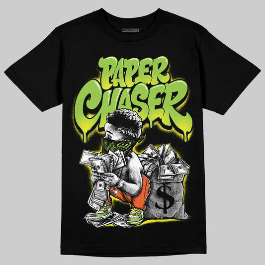 Neon Green Sneakers DopeSkill T-Shirt Paper Chaser Boy Graphic Streetwear - Black