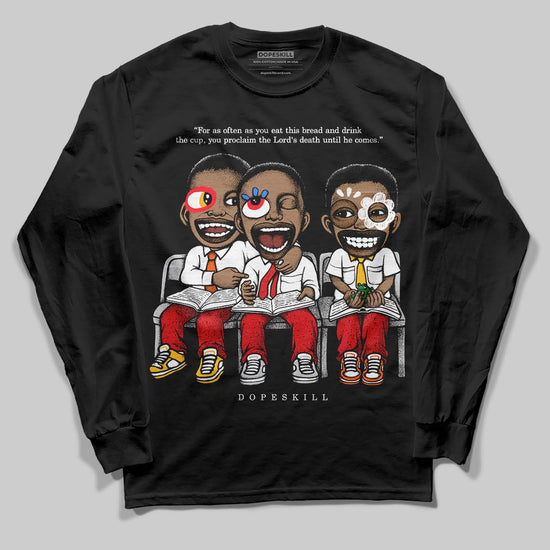 Jordan 4 Retro Red Cement DopeSkill Long Sleeve T-Shirt First Sunday Graphic Streetwear - black