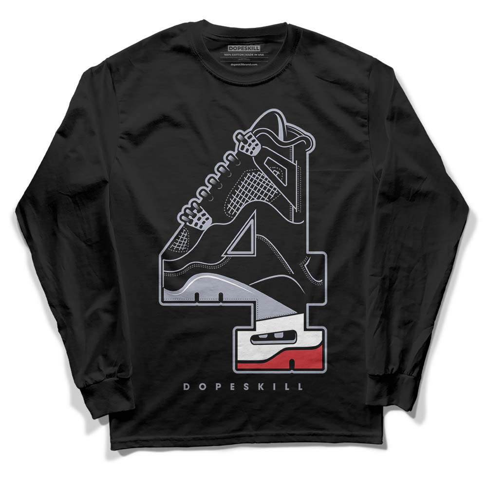 Jordan 4 “Bred Reimagined” DopeSkill Long Sleeve T-Shirt No.4 Graphic Streetwear - Black