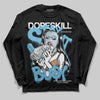 Jordan 4 Denim “Worn Blue” DopeSkill Long Sleeve T-Shirt Stay It Busy Graphic Streetwear - Black