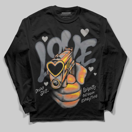 Jordan 11 Cool Grey DopeSkill Long Sleeve T-Shirt Love Shot Graphic Streetwear - Black