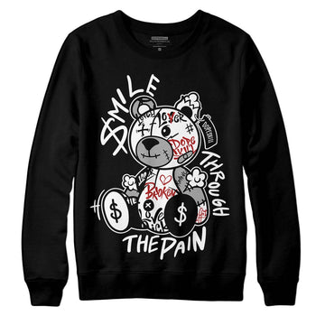 Jordan 14 "Black/White" DopeSkill Sweatshirt Smile Through The Pain Graphic Streetwear - black