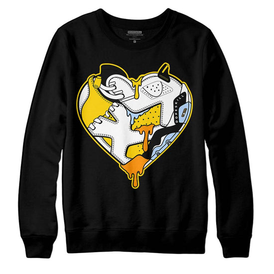 Jordan 6 “Yellow Ochre” DopeSkill Sweatshirt Heart Jordan 6 Graphic Streetwear - Black