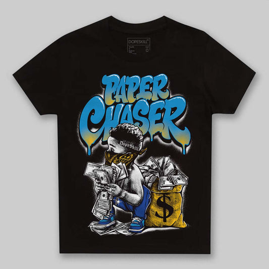 Royal Blue Sneakers DopeSkill Toddler Kids T-shirt Paper Chaser Boy Graphic Streetwear - Black