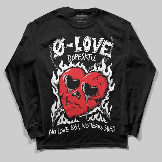 Rick Owens Leather Low Sneaker Black And Milk DopeSkill Long Sleeve T-Shirt Crying Heart Graphic Streetwear - Black