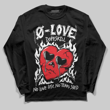 Rick Owens Leather Low Sneaker Black And Milk DopeSkill Long Sleeve T-Shirt Crying Heart Graphic Streetwear - Black