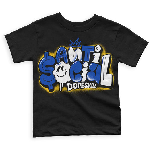 Jordan 14 “Laney” DopeSkill Toddler Kids T-shirt Anti Social Graphic Streetwear - Black