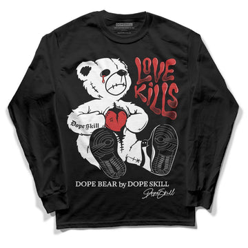 Jordan 1 High OG “Black/White” DopeSkill Long Sleeve T-Shirt Love Kills Graphic Streetwear - Black