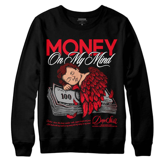 Jordan 4 Red Thunder DopeSkill Sweatshirt MOMM Graphic Streetwear - Black