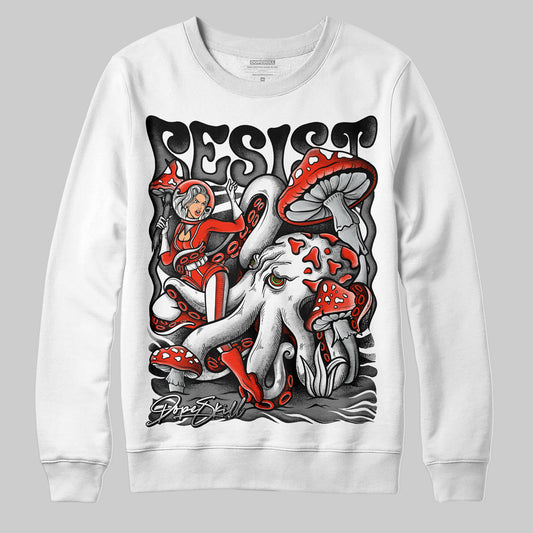 Jordan 4 Black Canvas DopeSkill Sweatshirt Resist Graphic Streetwear - White 