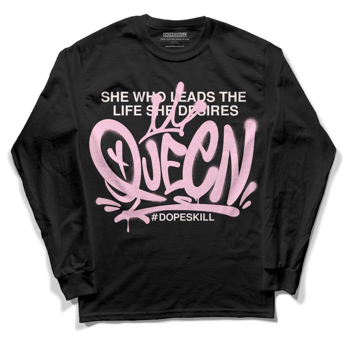 Dunk Low LX Pink Foam DopeSkill Long Sleeve T-Shirt Queen Graphic Streetwear - Black